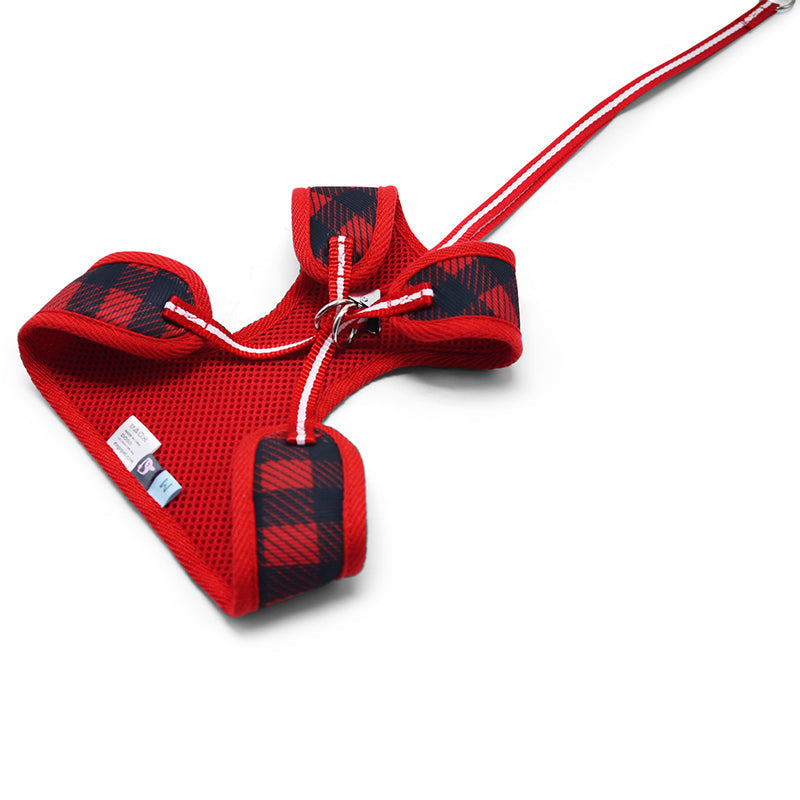 DOGO EasyGO Plaid Dog Harness and Leash Set