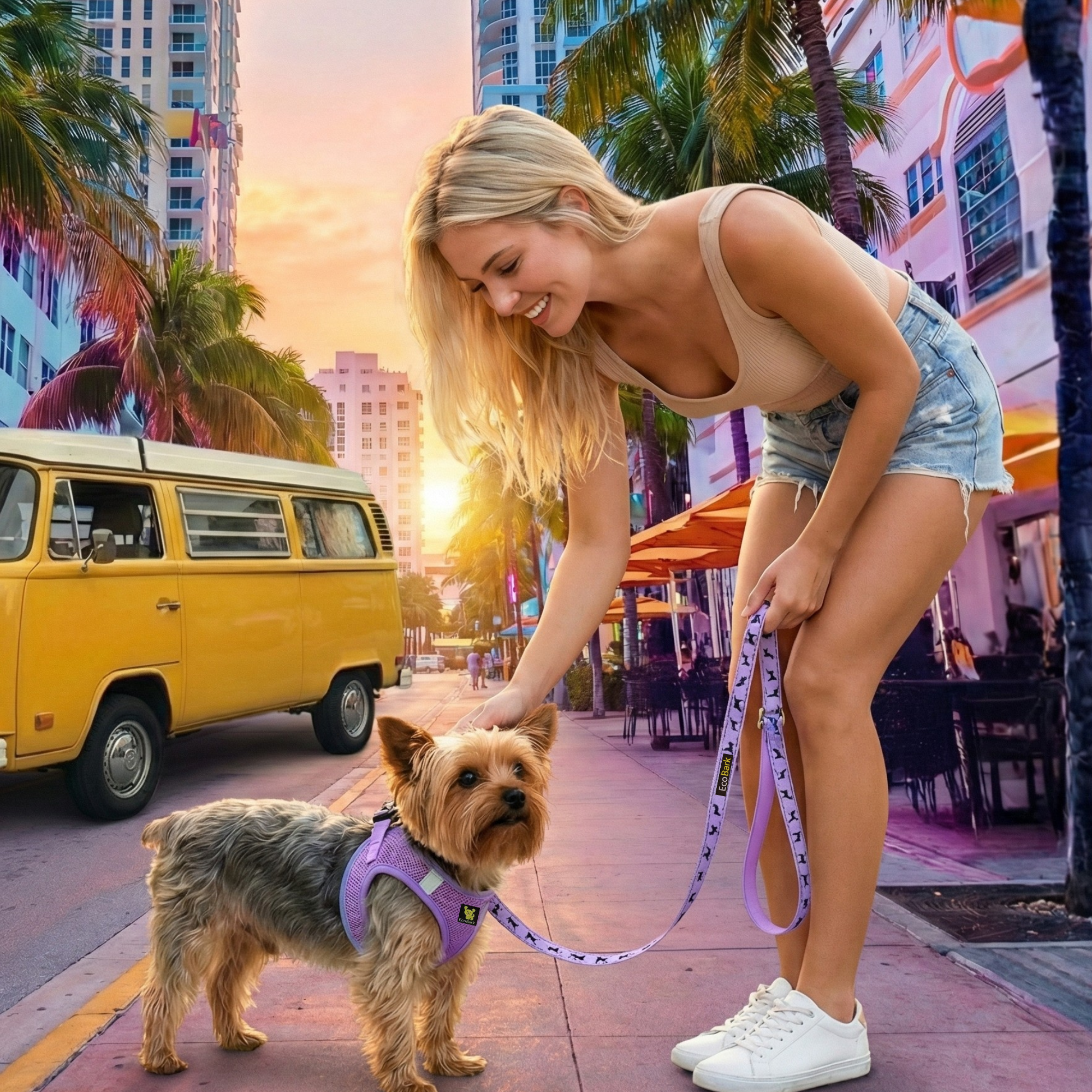 EcoBark Lavender Dog Leash - Comfort Grip Padded Leash - 4ft, 5ft, and 6ft for Small and Medium Dogs