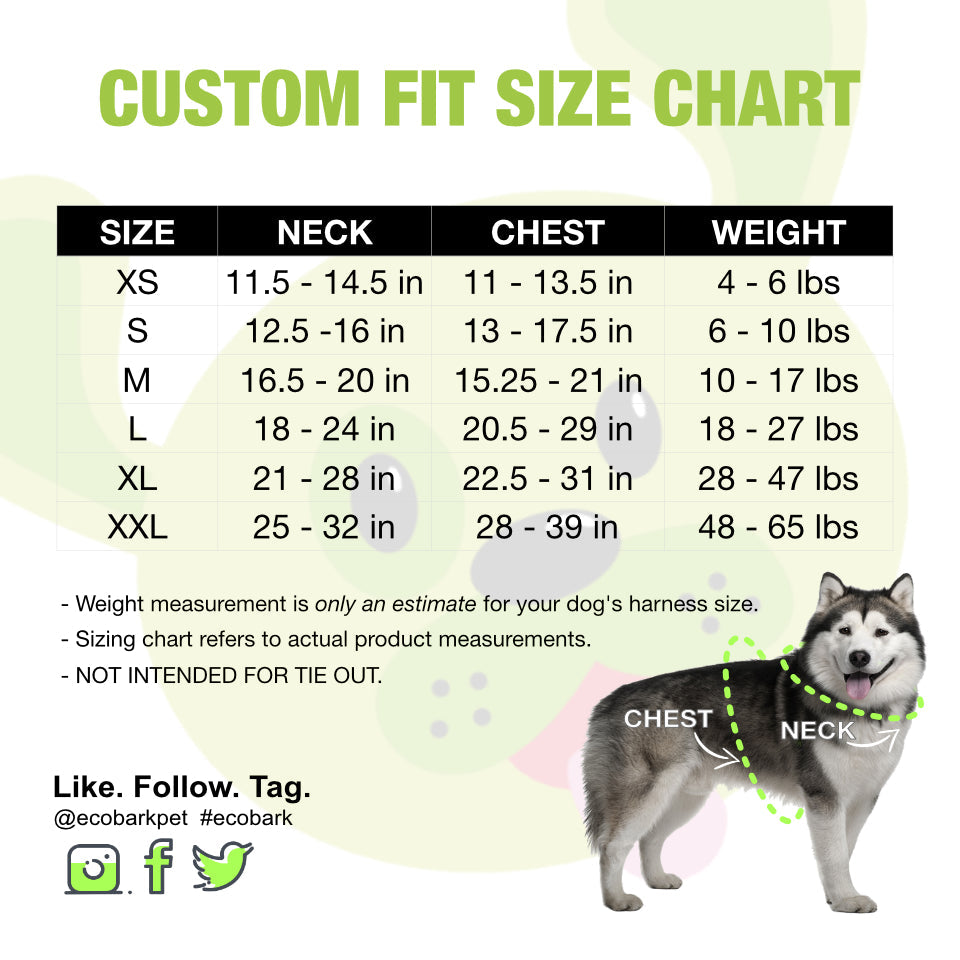 EcoBark – Red Stripe Harness & Leash Set