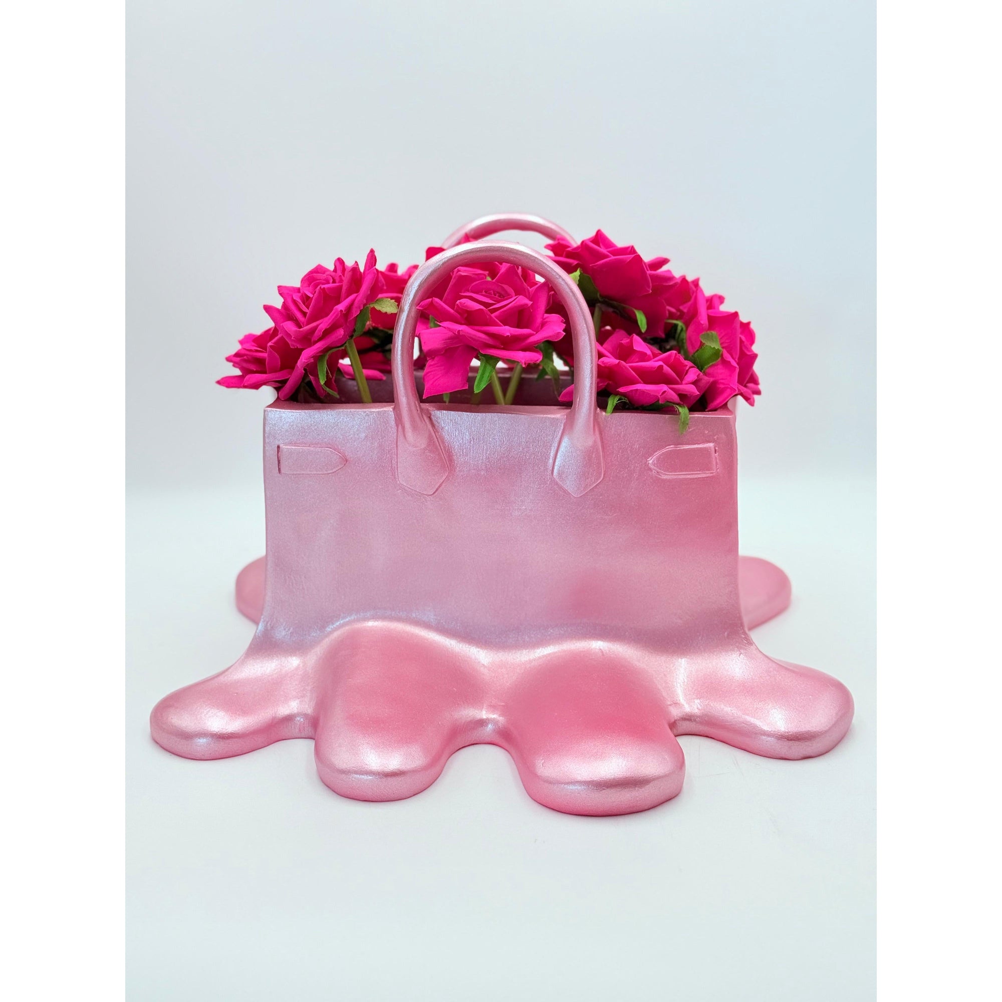 And Iconic Sugar Bag Vase Metallic Pink Melting Design