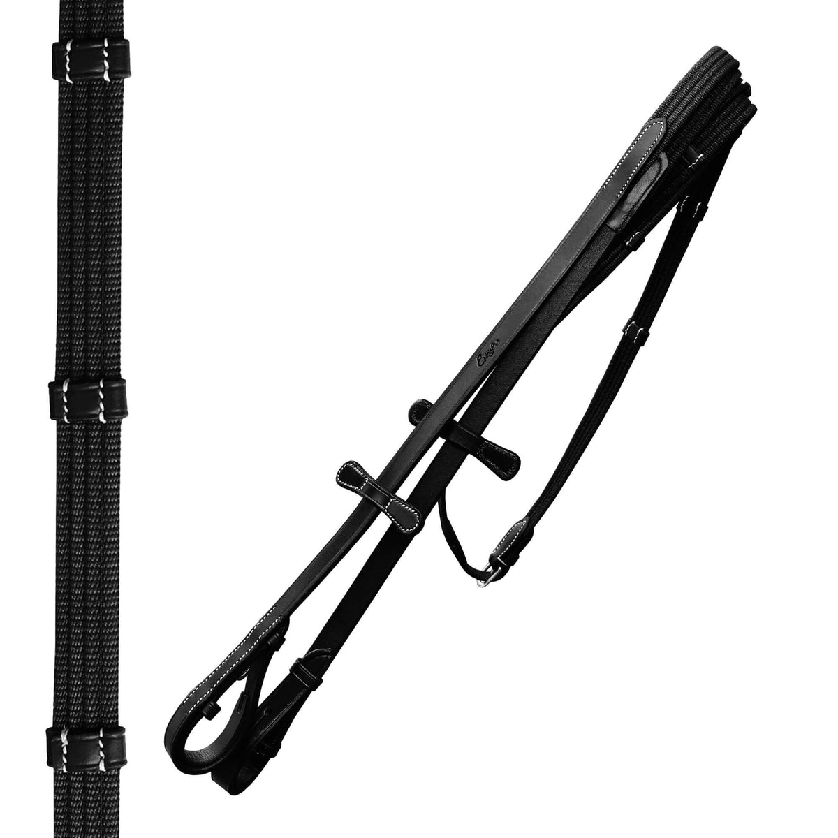 ExionPro Net Braided Browband & Dressage Bridle with Web Reins - HT Animal Supply