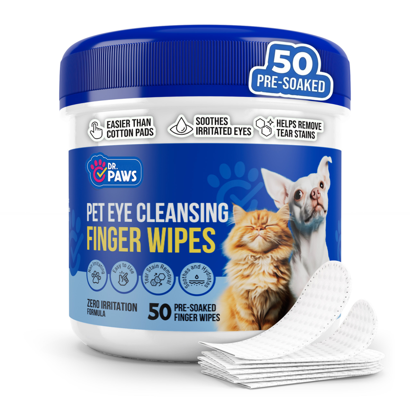 Pet Eye Cleansing Finger Wipes for Pets (50 Count)