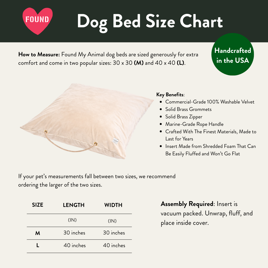 Beige Washable Velvet Dog Bed