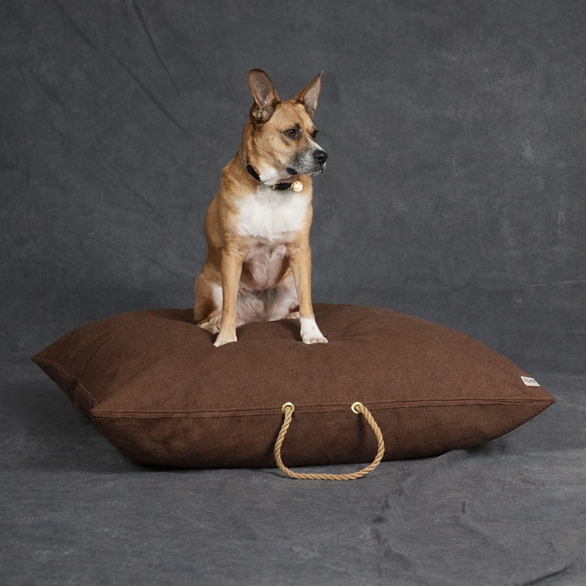 Cinnamon Waxed Cotton Canvas Dog Bed