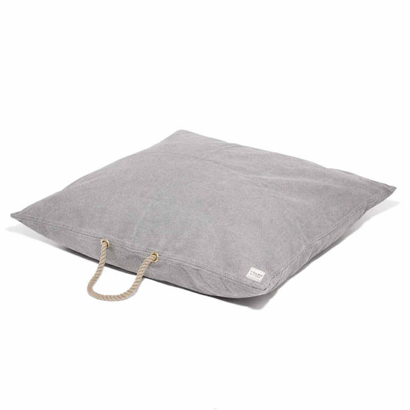 Gray Waxed Cotton Canvas Dog Bed