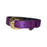 XS/S 7”-14” Iridescent Purple Custom Snake Collar/Custom Gold Italian Hardware