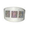 Matte White Snake 4" Wide Collar With Our 3 Custom Swarovski Crystal Rivets