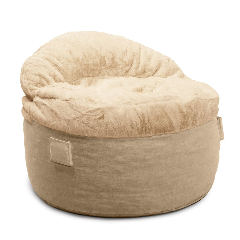 CordaRoy's Full Bunny Fur Nest Convertible Bean Bag Chair