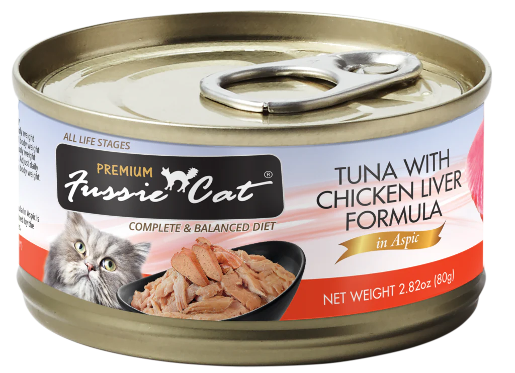 Fussie Cat Premium- Tuna With Chicken Liver Formula In Aspic (2.82oz)