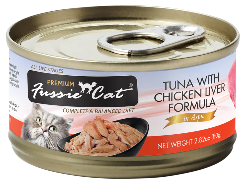 Fussie Cat Premium- Tuna With Chicken Liver Formula In Aspic (2.82oz)