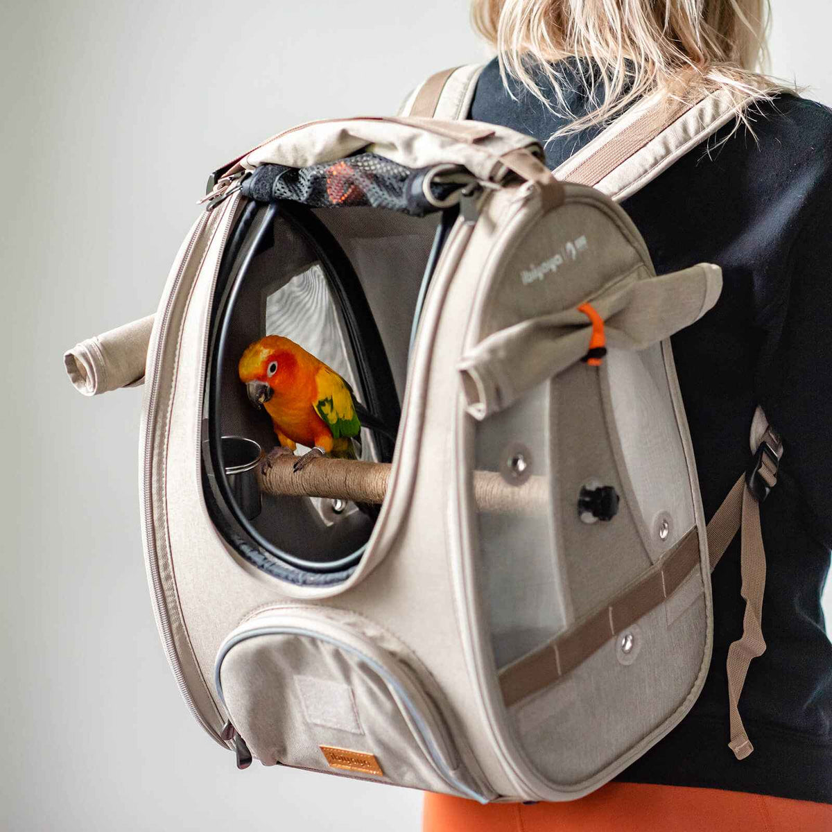 ibiyaya ibiyaya x BirdTricks TrackPack for Birds, Patented Small Bird Carrier Backpack with Perch