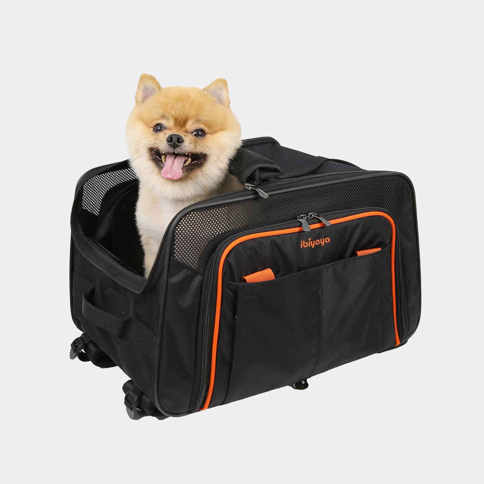 ibiyaya JetPaw Expandable In-Cabin Pet Carrier Backpack Airline-Approved Travel Backpack for Dogs & Cats