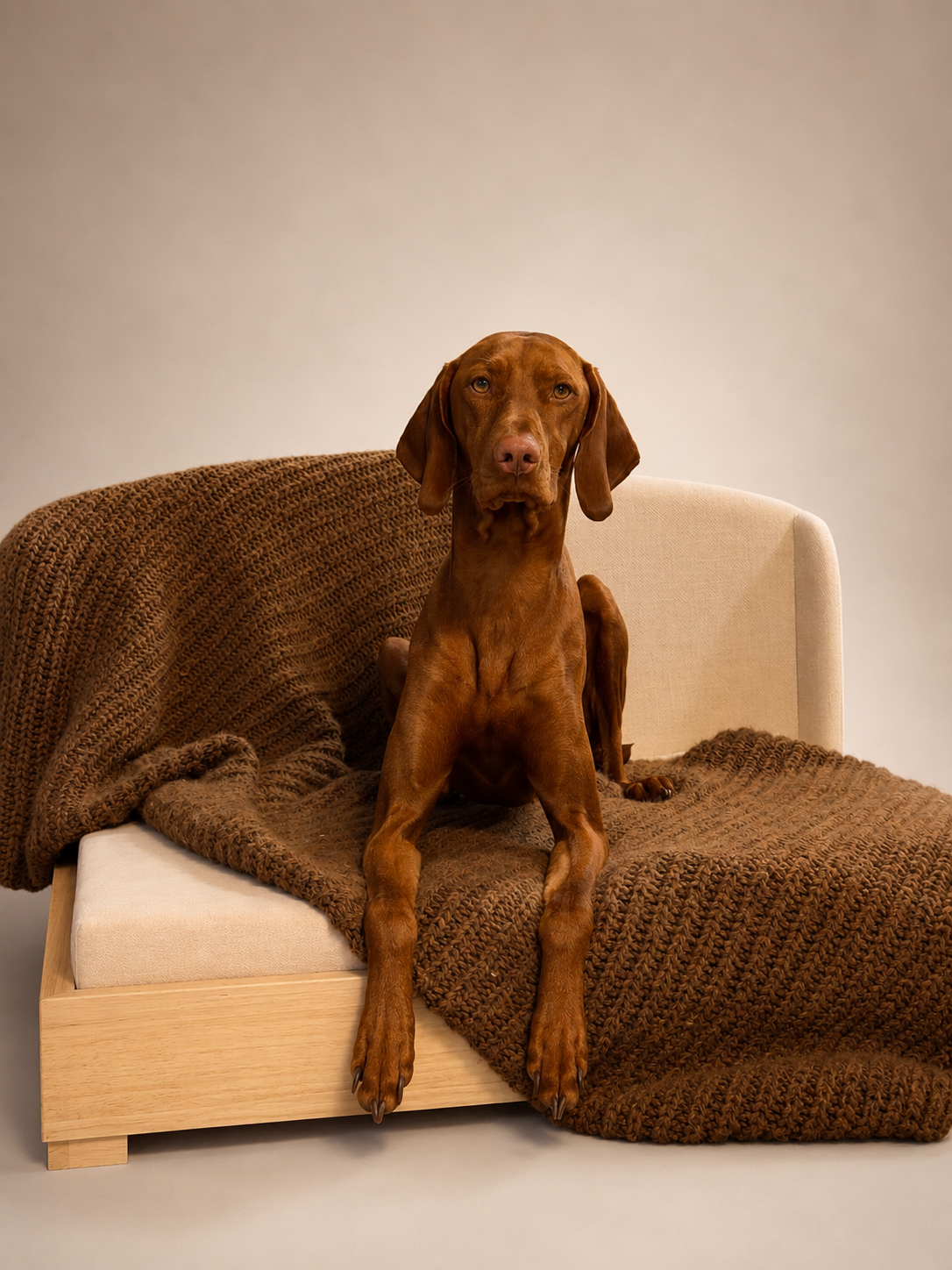The Haven Luxury Handcrafted Solid Wood Orthopedic Dog Bed
