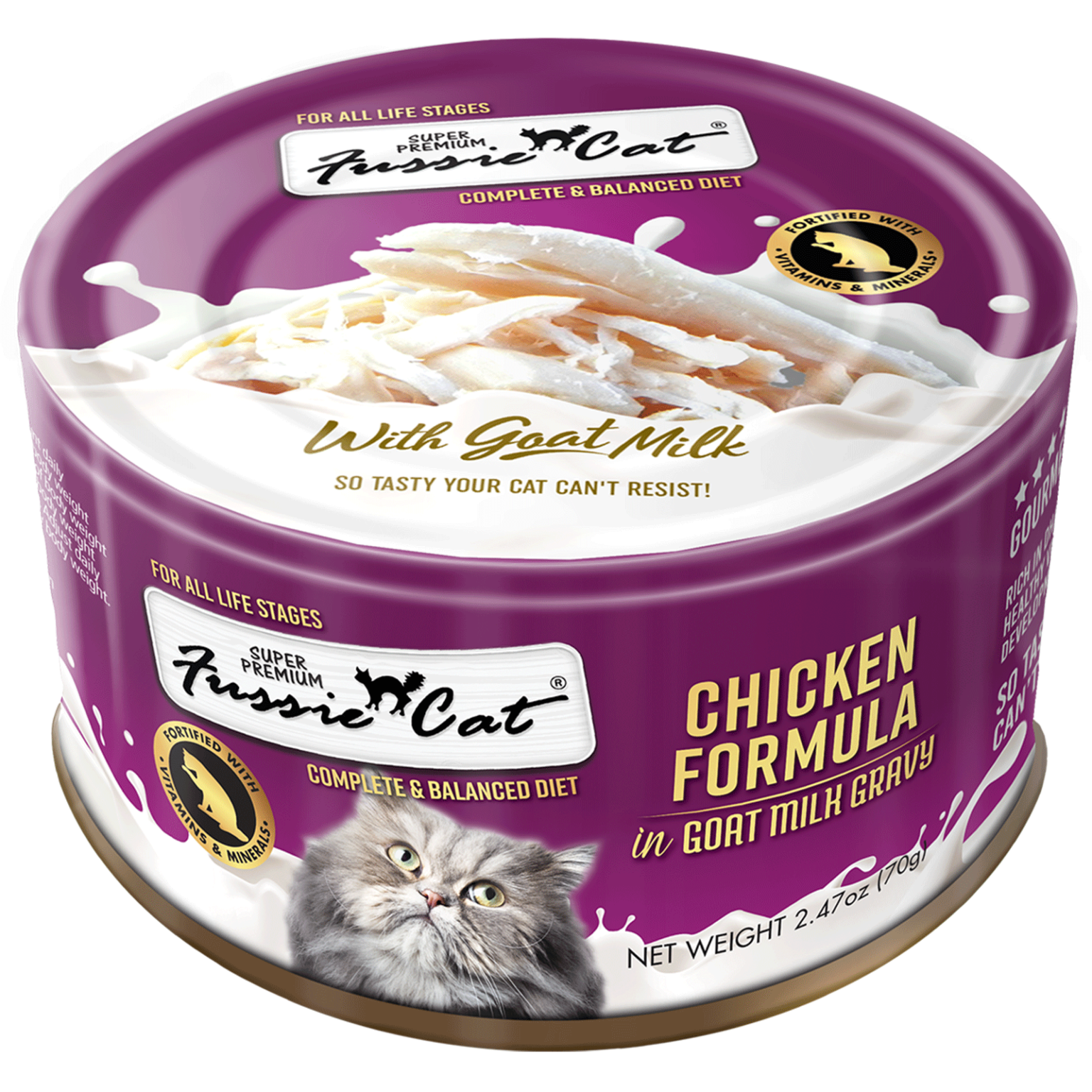 Fussie Cat Chicken In Goat Milk Cat Cans (2.47oz)