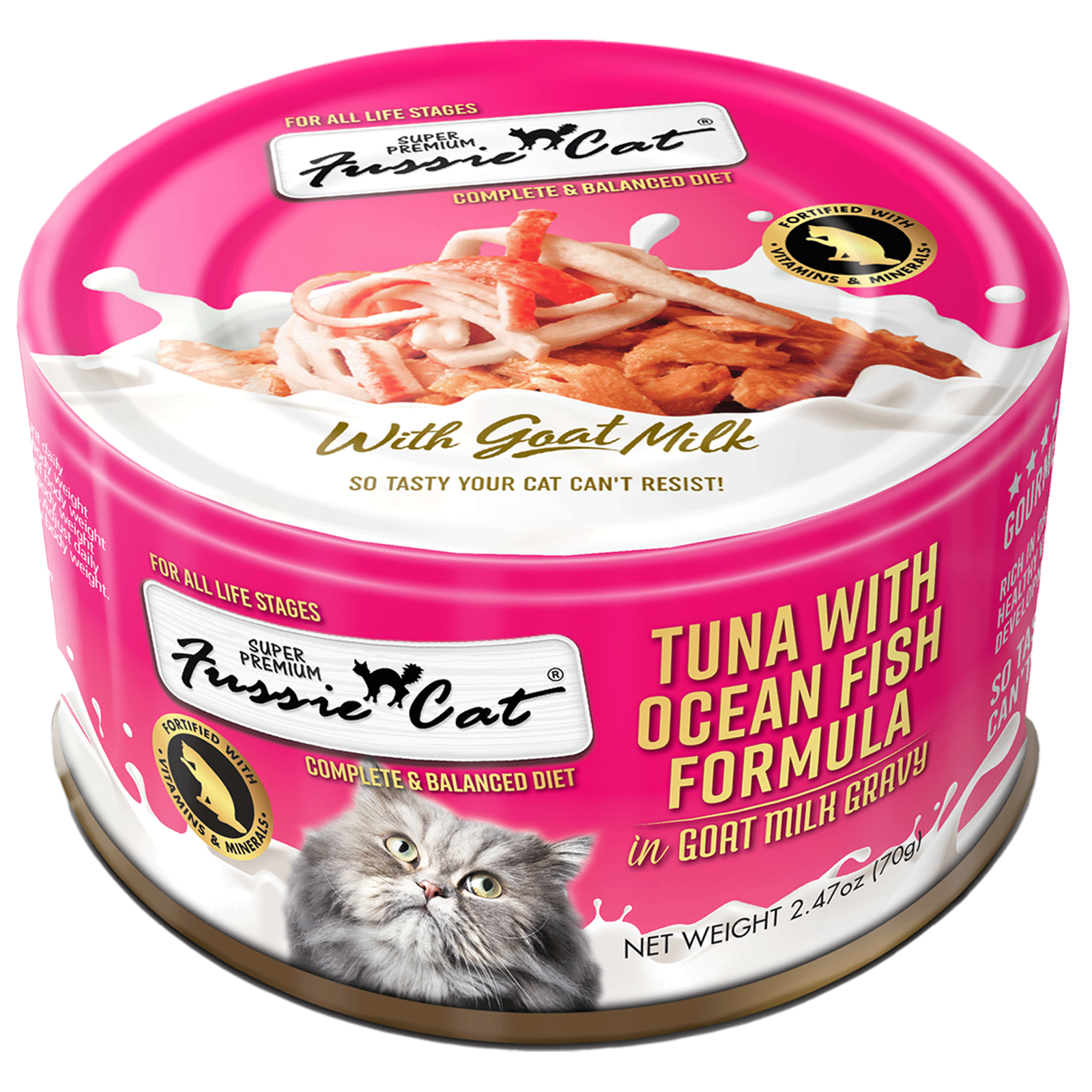 Fussie Cat Tuna with Oceanfish Formula in Goat Milk Gravy (2.47oz)