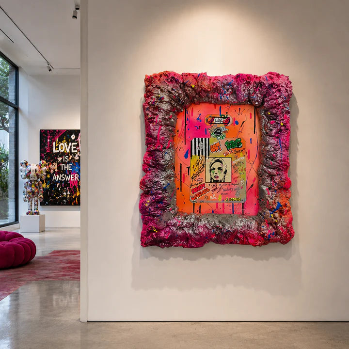 And Iconic Pink Perfume Bottle Street Art Canvas