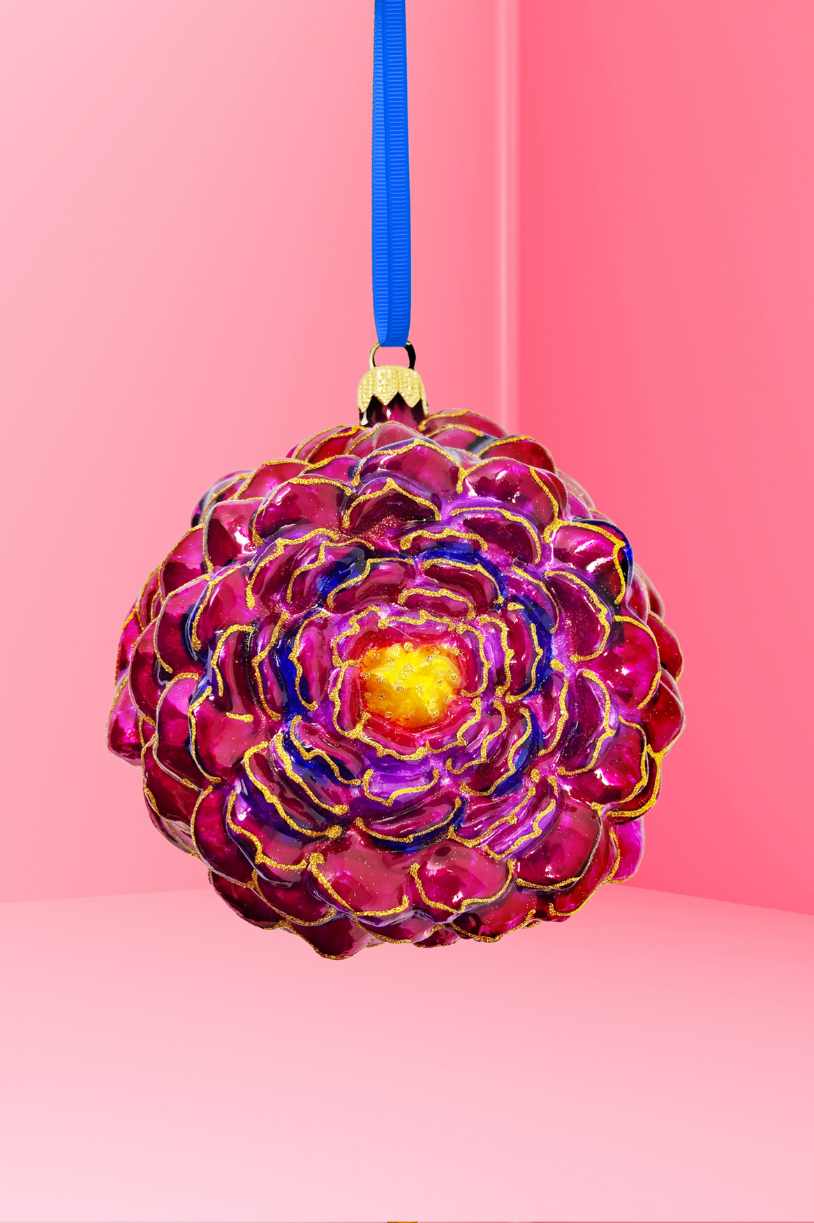 Palazzo Peony Glass Christmas Ornament (Festival)