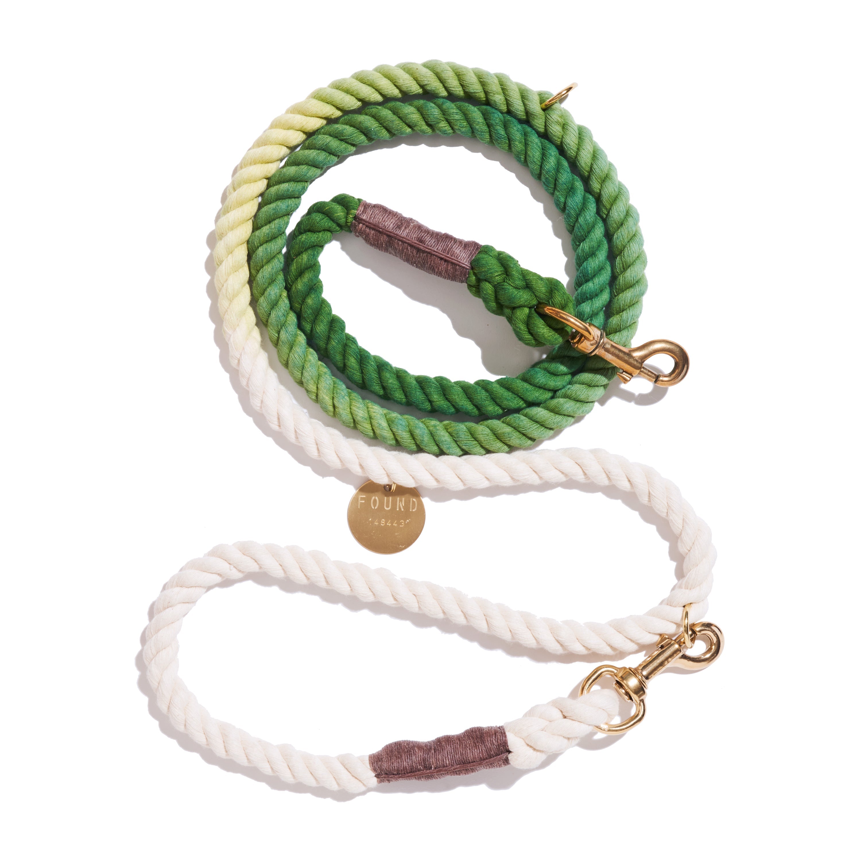 Fern Green Cotton Rope Dog Leash by Found My Animal | Adjustable & Handcrafted