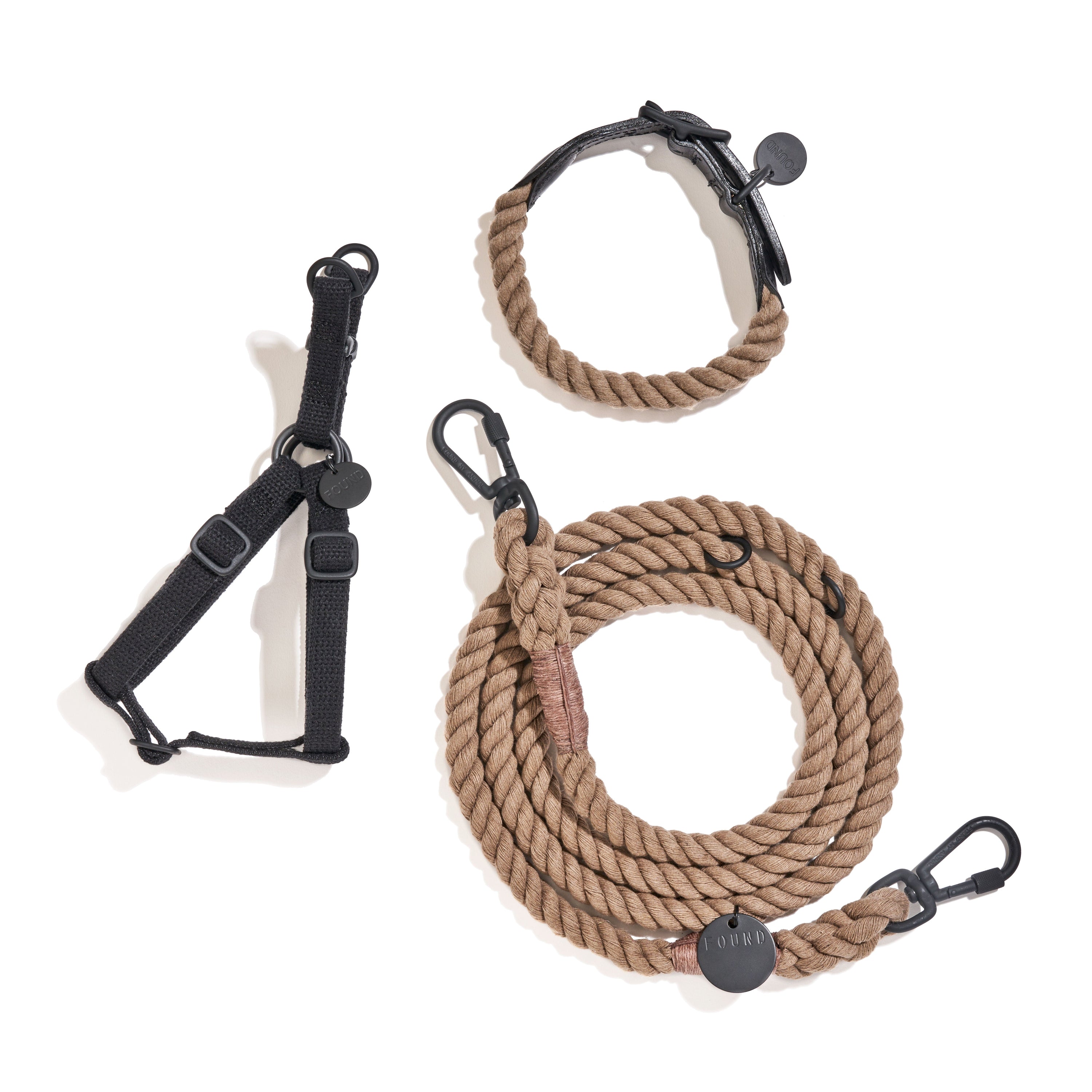 New! Matte Black Cotton Dog & Cat Harness – Adjustable, Durable & Stylish | Found My Animal