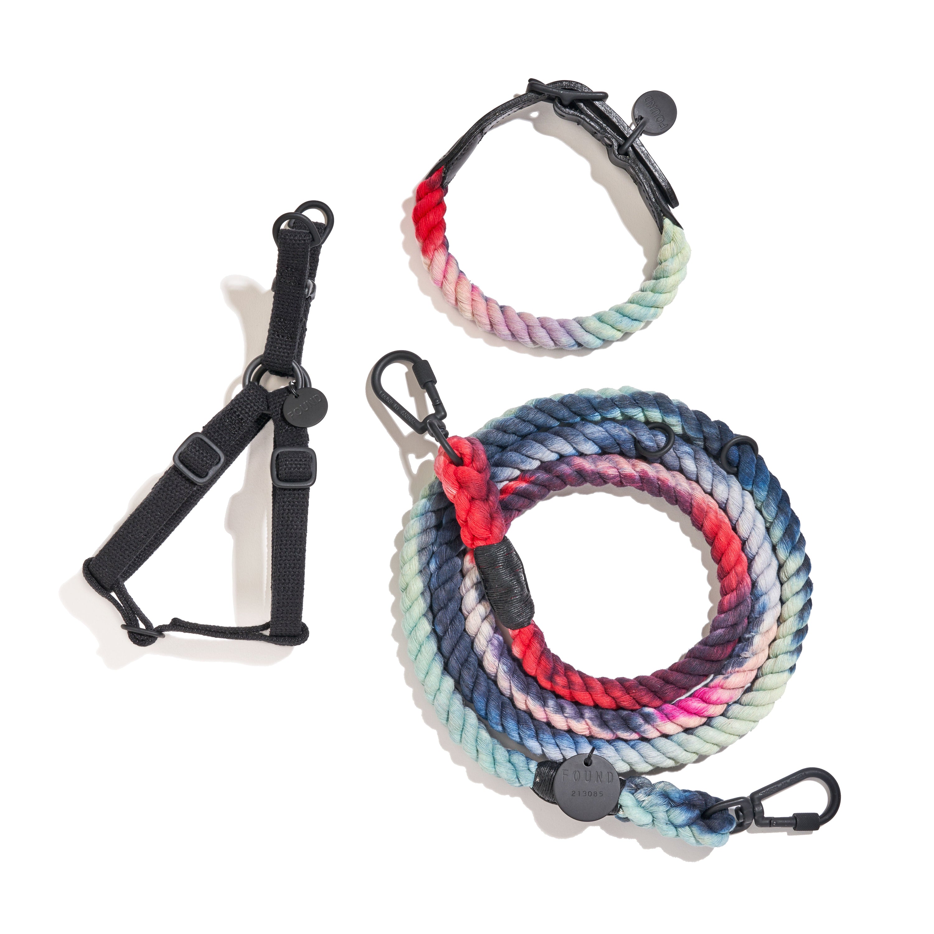 New! Matte Black Cotton Dog & Cat Harness – Adjustable, Durable & Stylish | Found My Animal