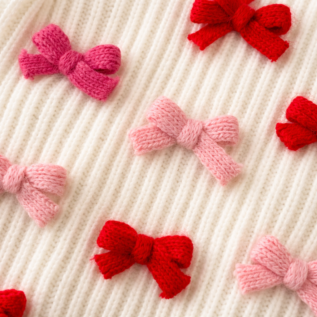 Dog Sweater - Bow - Red & Pink | Found My Animal