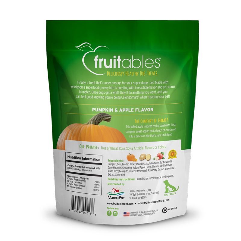 Fruitables Healthy Dog Treats: Pumpkin & Apple (7oz) - HT Animal Supply