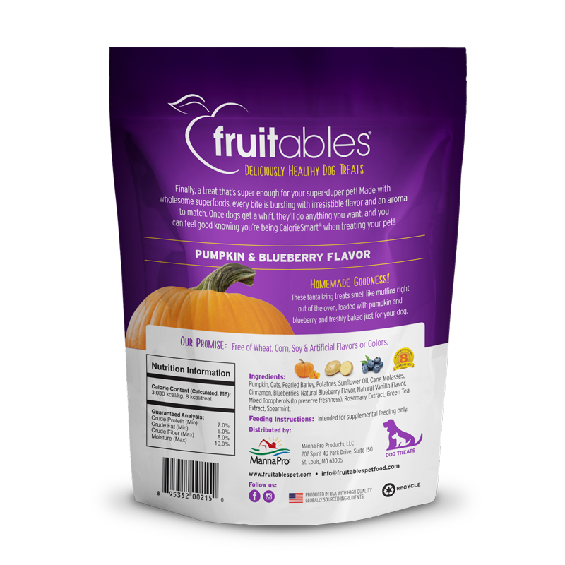 Fruitables Baked Pumpkin & Blueberry Dog Treats (7oz) - HT Animal Supply