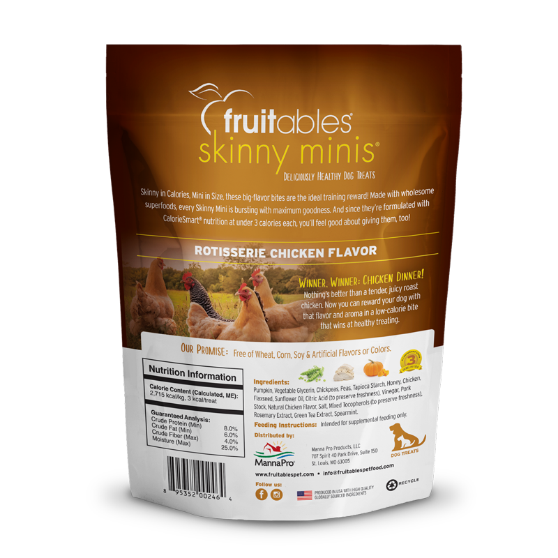 Fruitables Skinny Minis Rotisserie Chicken Dog Treats (5oz) - HT Animal Supply
