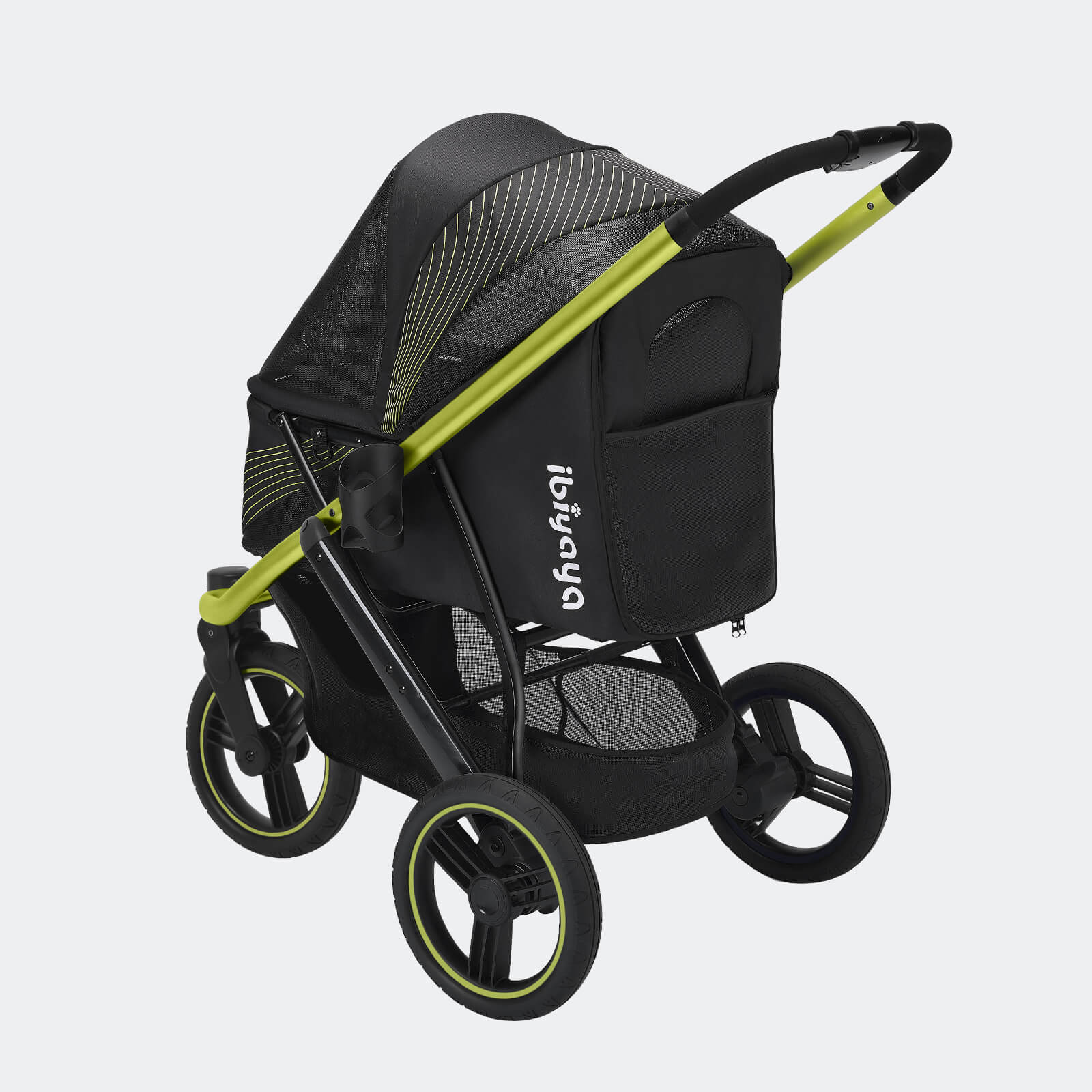 ibiyaya The Beast Pet Jogging Stroller, 3-Wheel All-Terrain Dog and Cat Pram