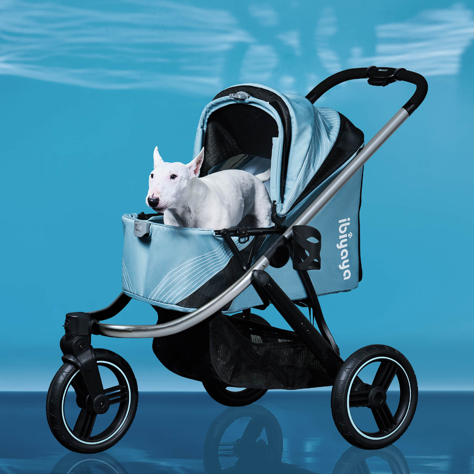 ibiyaya The Beast Pet Jogging Stroller, 3-Wheel All-Terrain Dog and Cat Pram