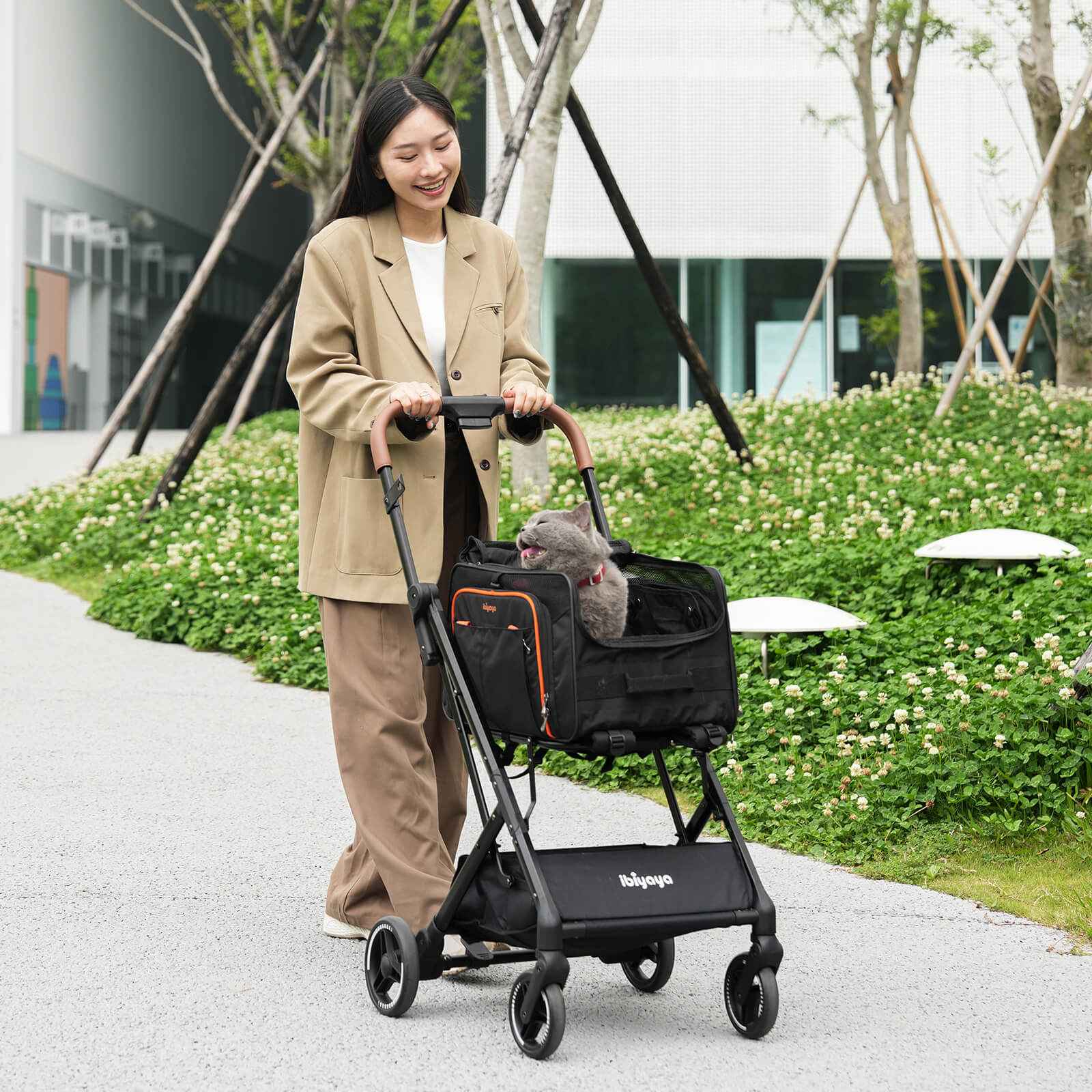 ibiyaya JetPaw 3-in-1 Pet Stroller with Detachable Airline-Approved Carrier