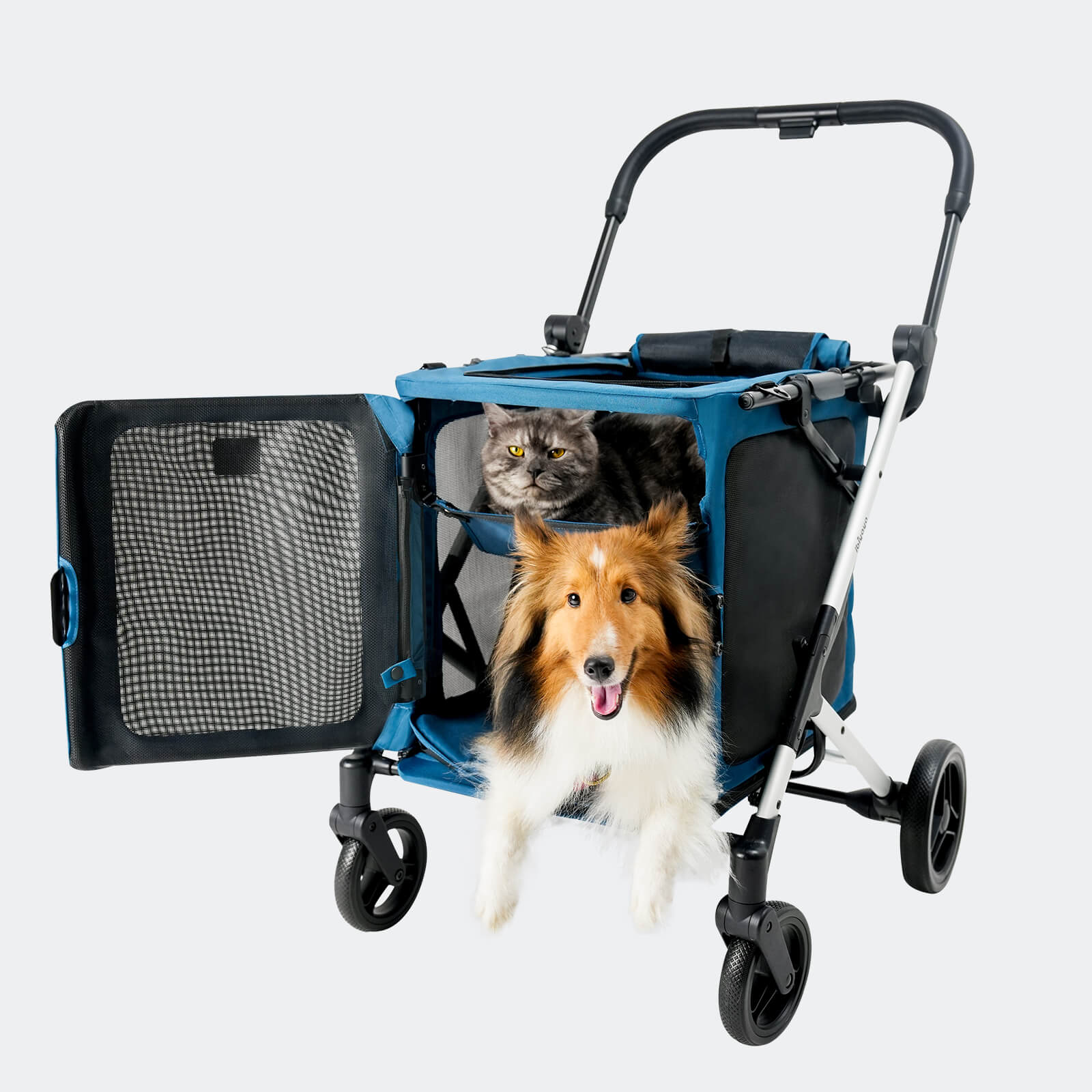 ibiyaya BigBuddy Pet Stroller and Soft Crate Combo, 2-in-1 Pet Wagon