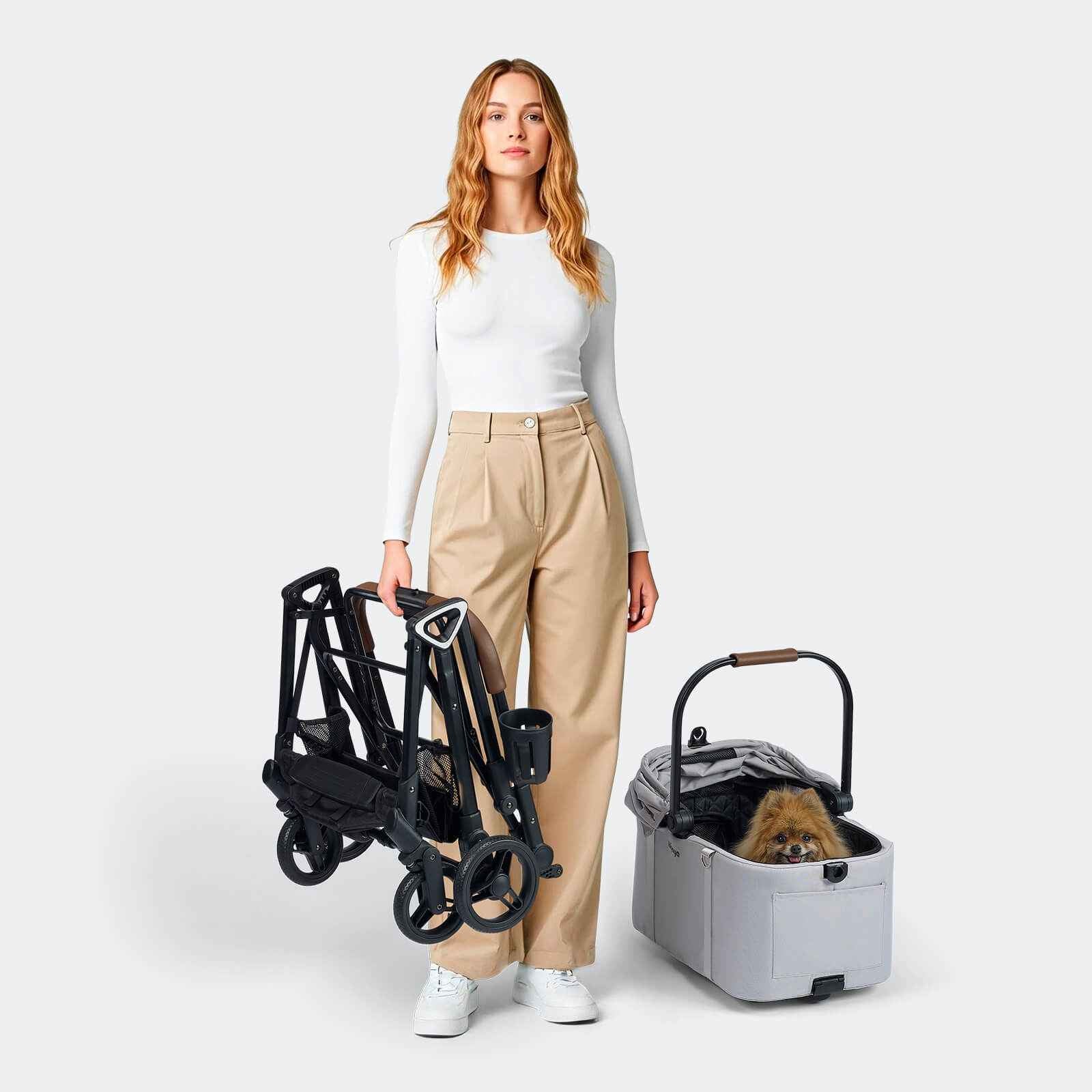 ibiyaya Tinker Small Detachable Pet Stroller Compact Buggy for Cats & Small Dogs