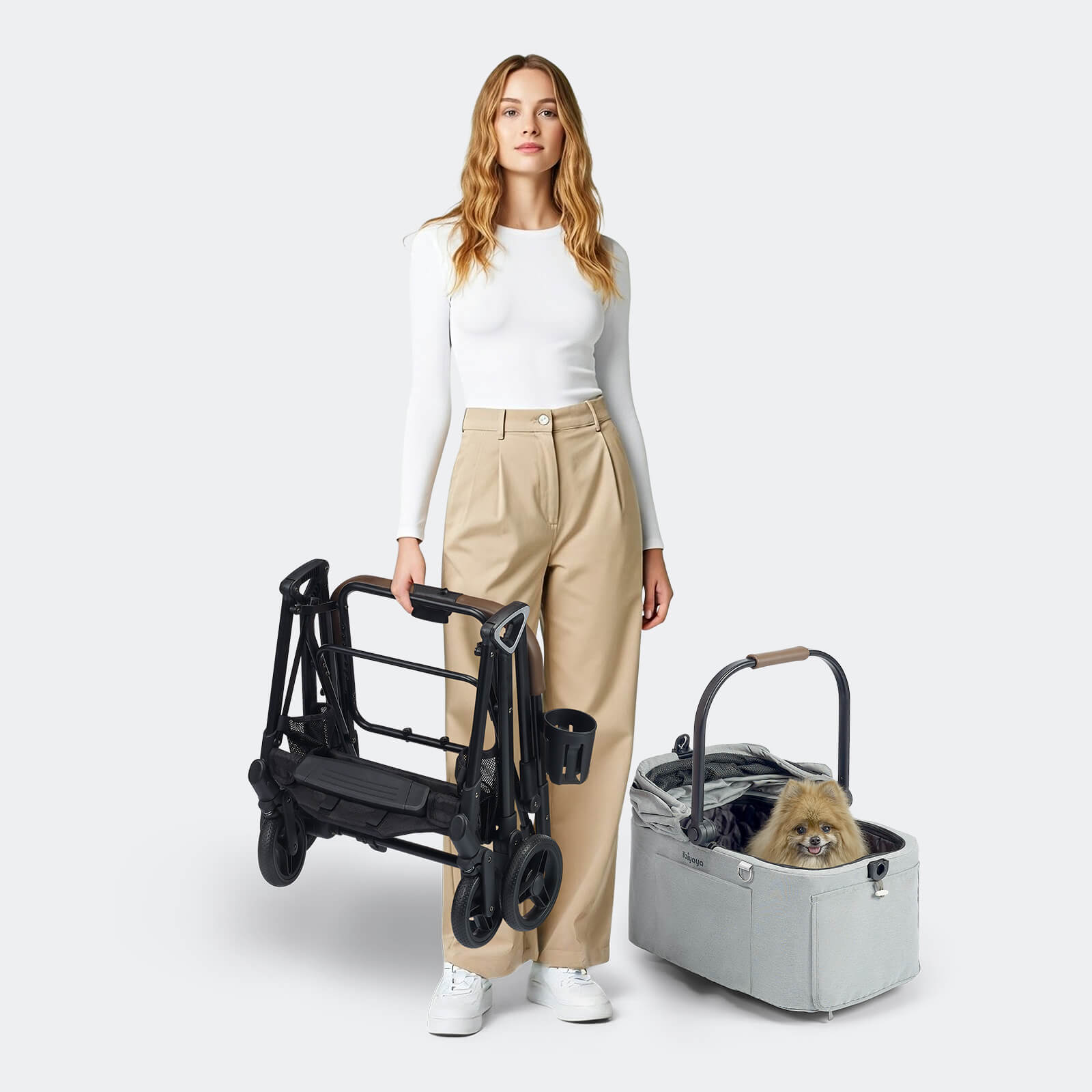 ibiyaya Tinker Small Detachable Pet Stroller Compact Buggy for Cats & Small Dogs