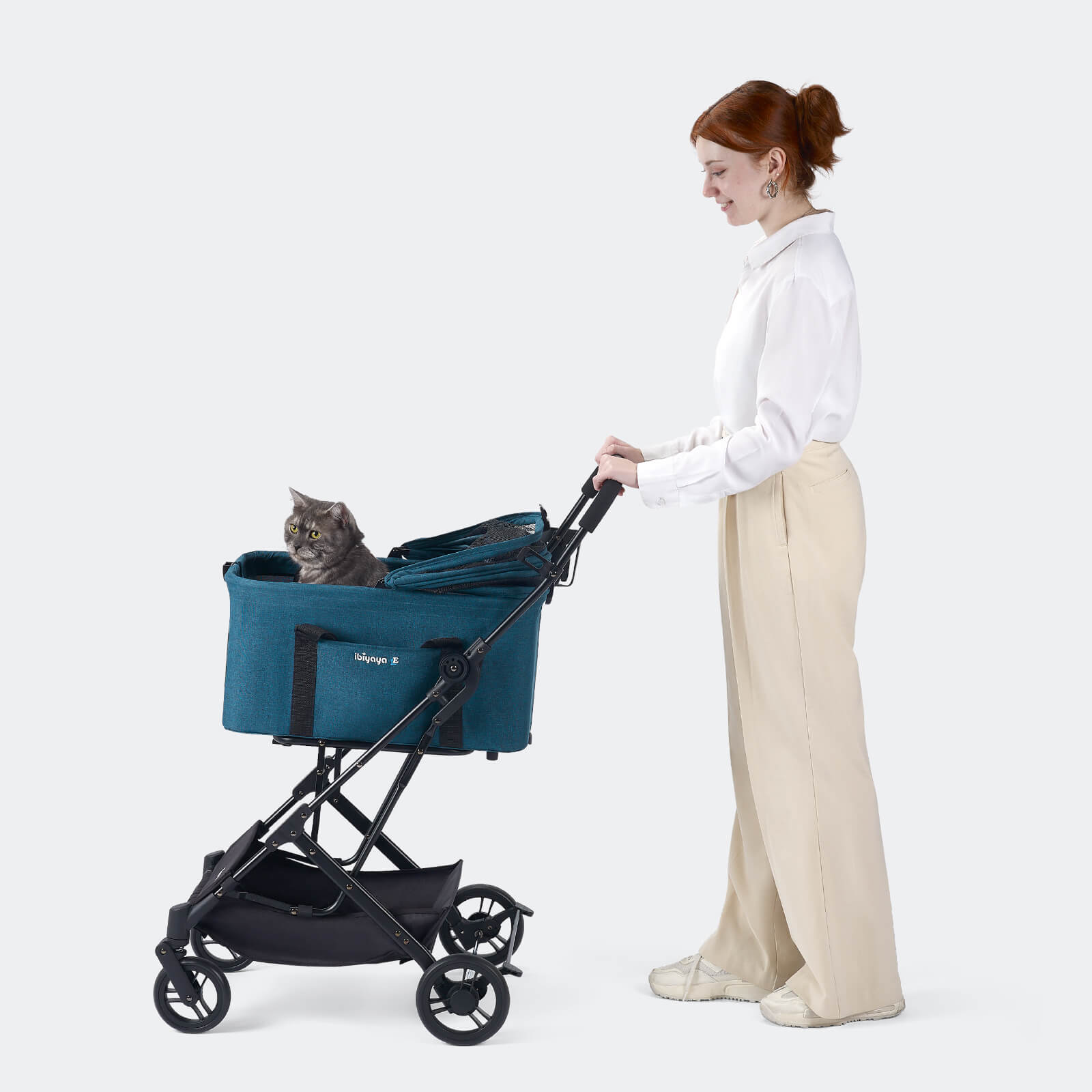 ibiyaya ibiyaya Essential Travois Tri-fold Pet Travel System XL, Pet Stroller with Detachable Carrier