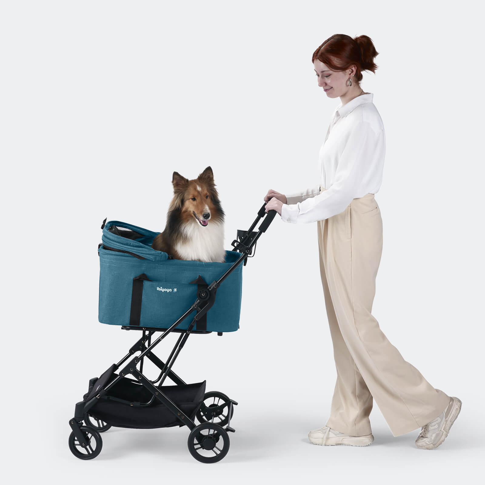 ibiyaya ibiyaya Essential Travois Tri-fold Pet Travel System XL, Pet Stroller with Detachable Carrier