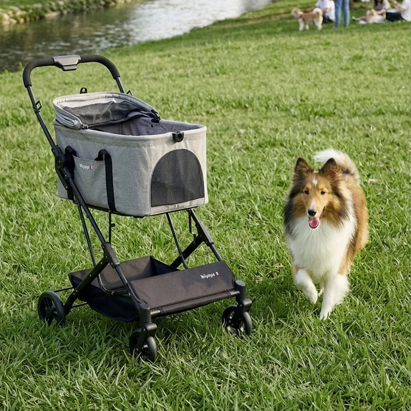 ibiyaya ibiyaya Essential Travois Tri-fold Pet Travel System XL, Pet Stroller with Detachable Carrier