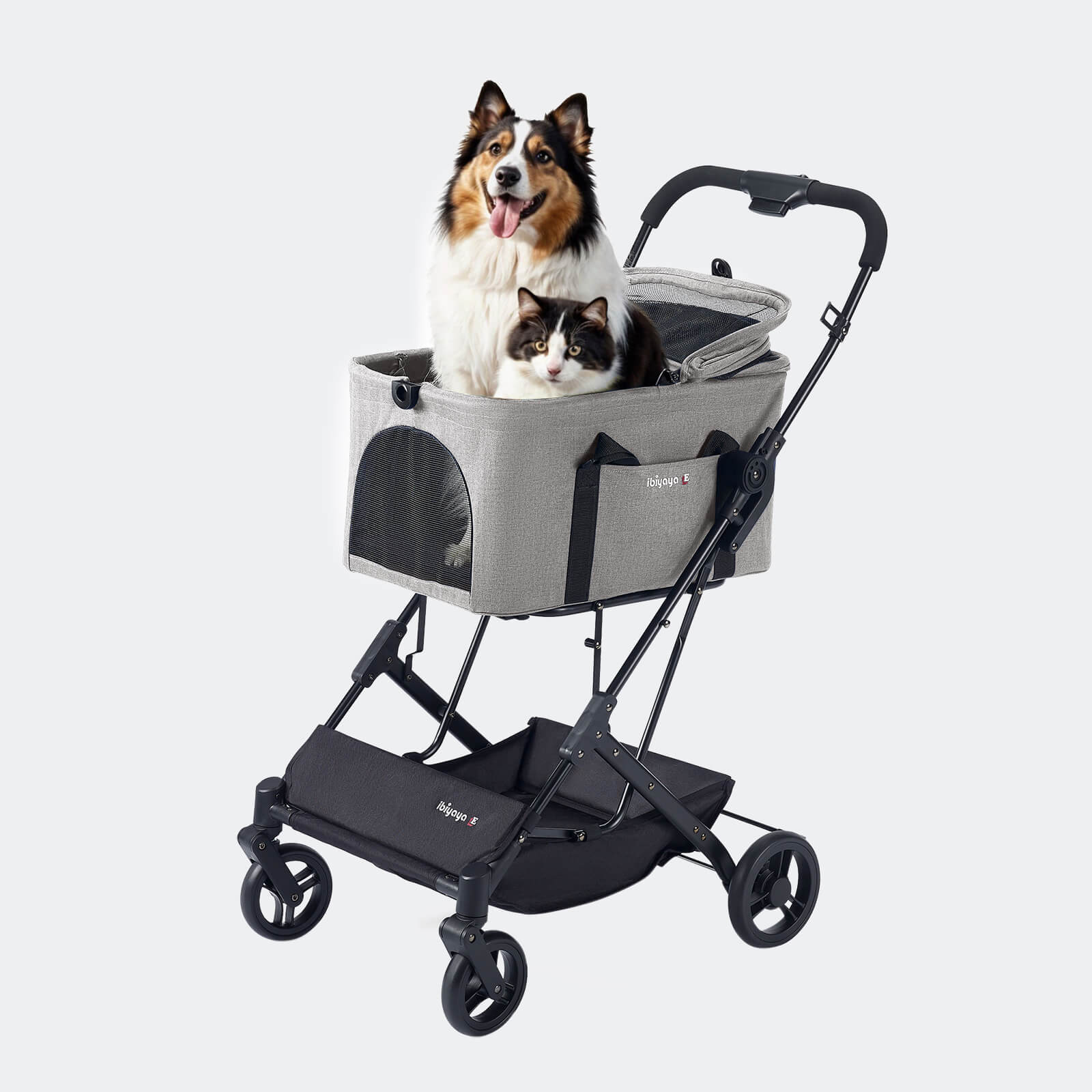 ibiyaya ibiyaya Essential Travois Tri-fold Pet Travel System XL, Pet Stroller with Detachable Carrier