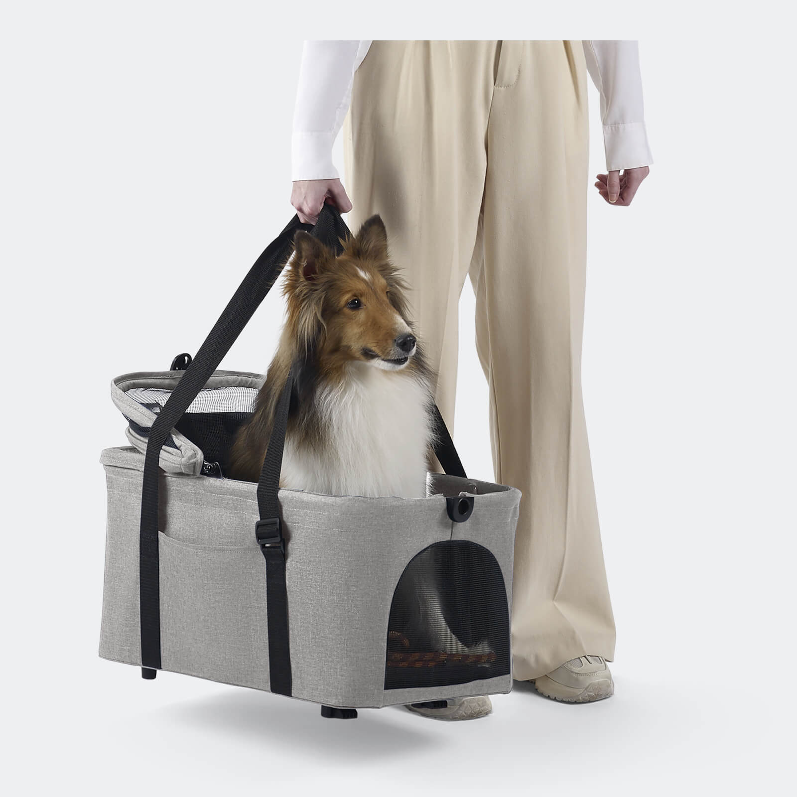 ibiyaya ibiyaya Essential Travois Tri-fold Pet Travel System XL, Pet Stroller with Detachable Carrier