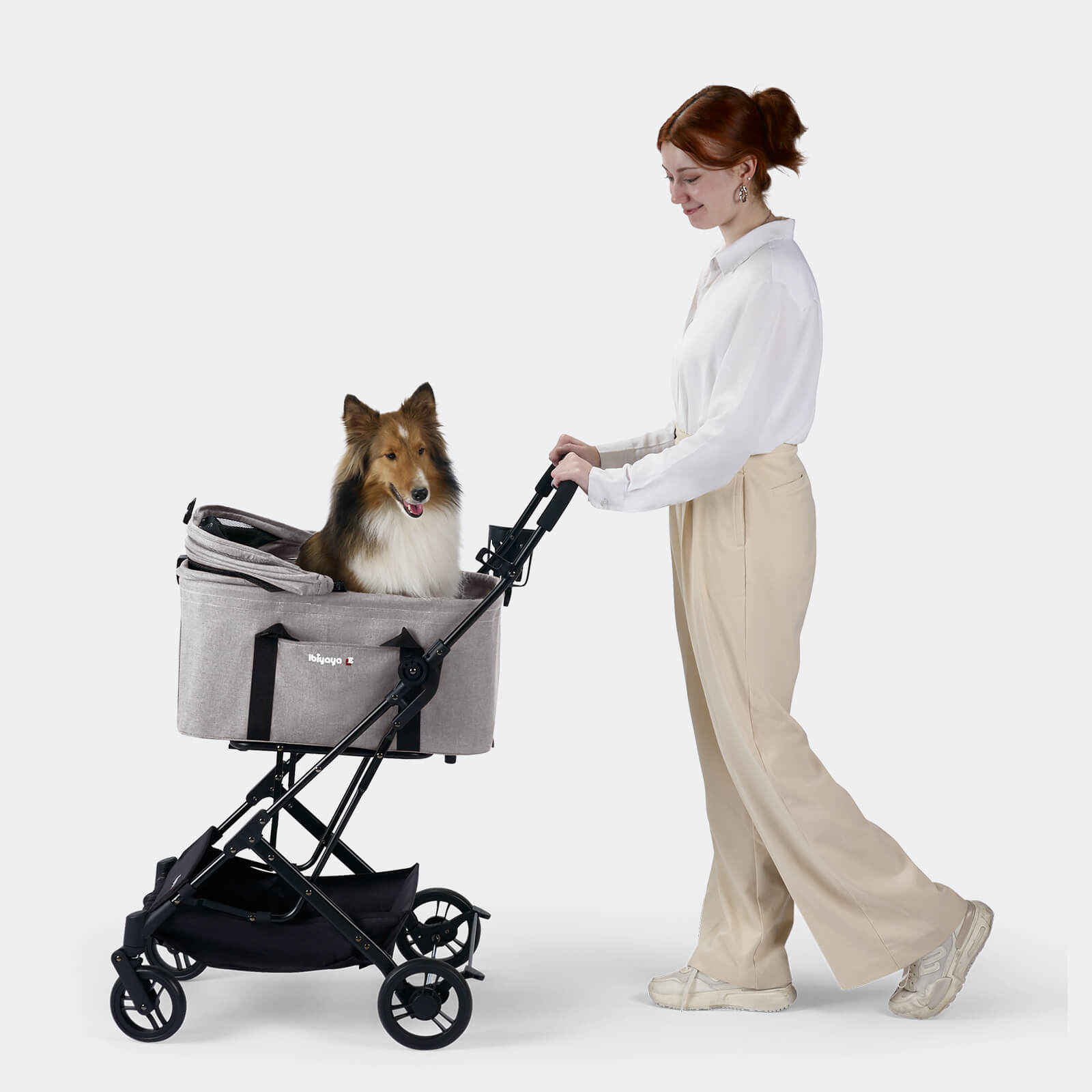 ibiyaya ibiyaya Essential Travois Tri-fold Pet Travel System XL, Pet Stroller with Detachable Carrier