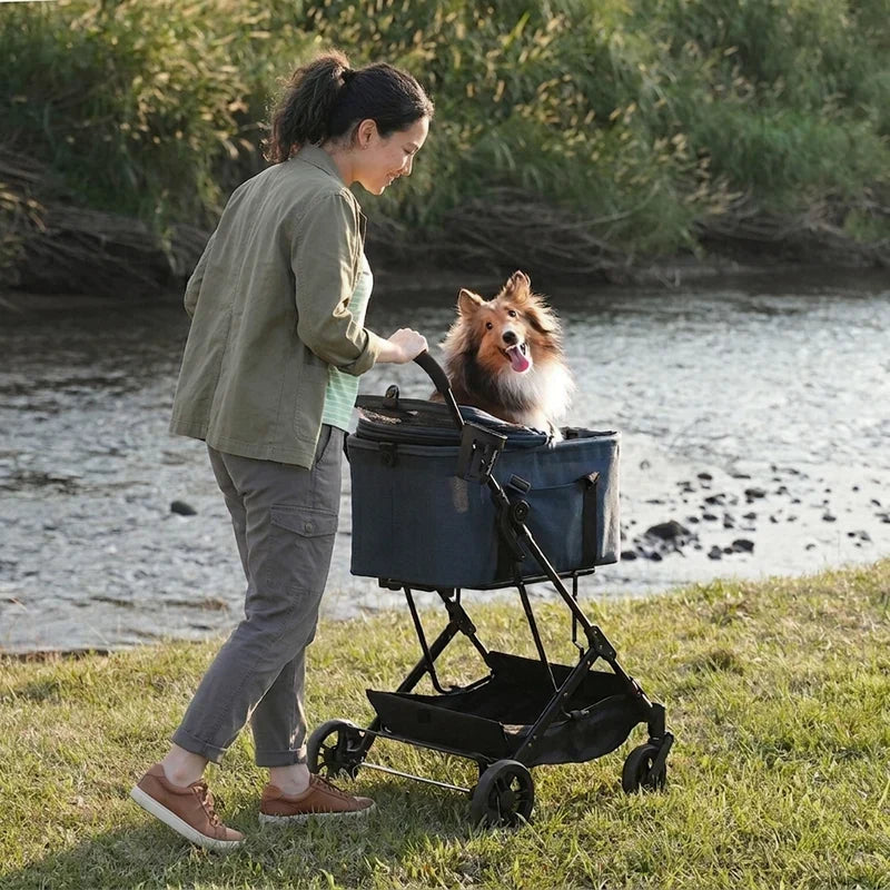 ibiyaya ibiyaya Essential Travois Tri-fold Pet Travel System XL, Pet Stroller with Detachable Carrier
