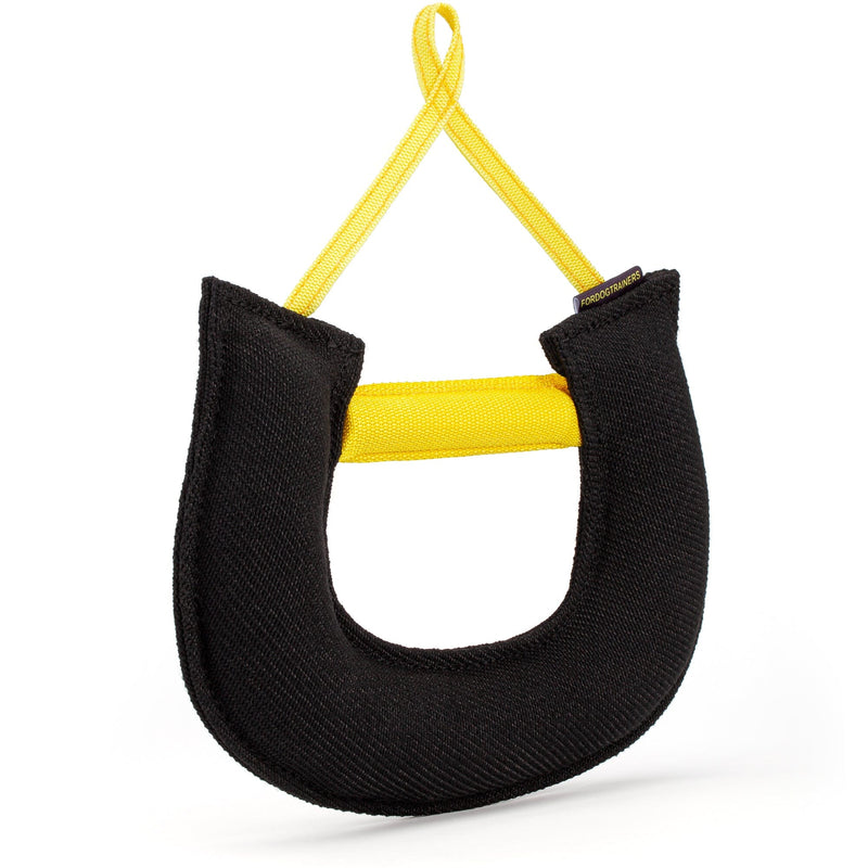 FDT French Linen Half-Moon Bite Tug Dog Toy with Two Handles