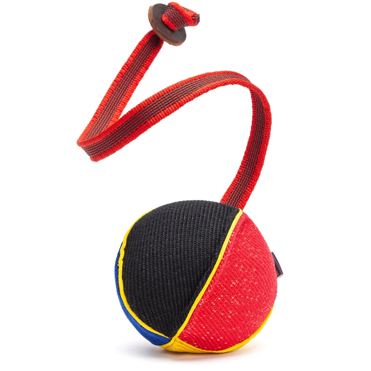 FDT Multi-Color French Linen Ball Tug Dog Toy - with Squeaker OR with Handle