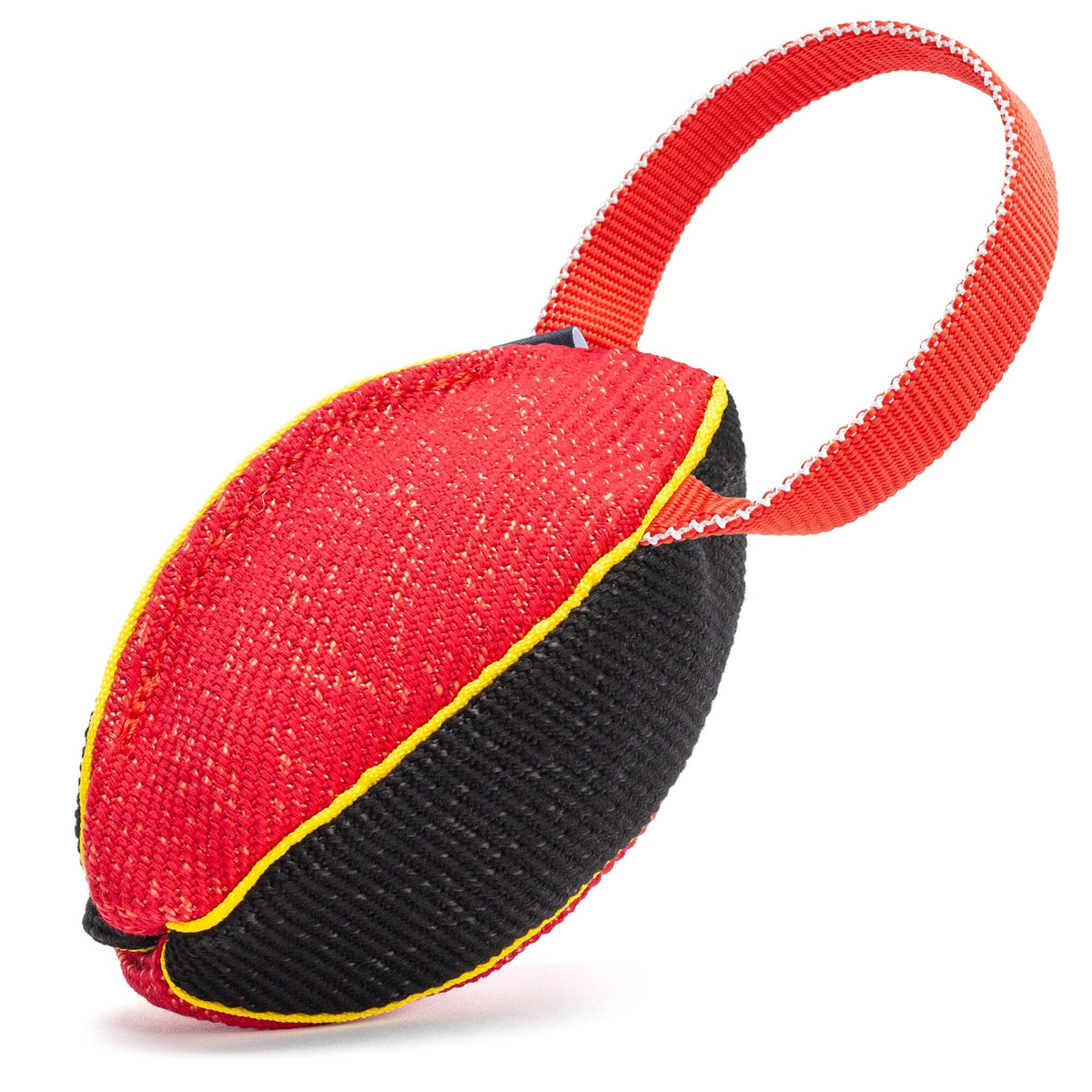 FDT Multi-Color French Linen Football Tug Dog Toy - with Squeaker OR with Handle