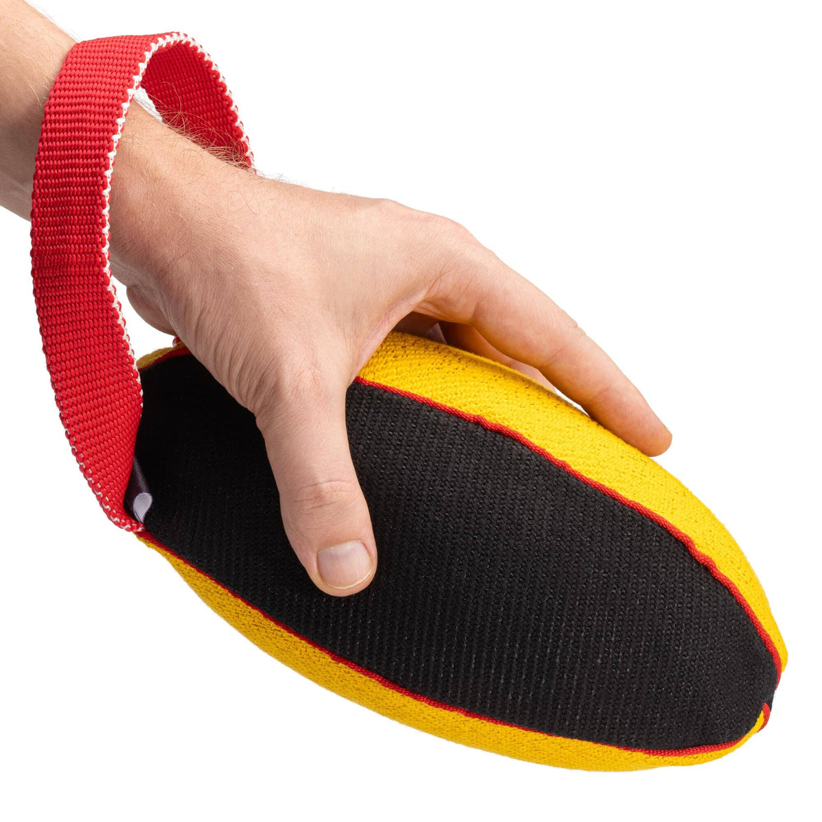 FDT Multi-Color French Linen Football Tug Dog Toy - with Squeaker OR with Handle