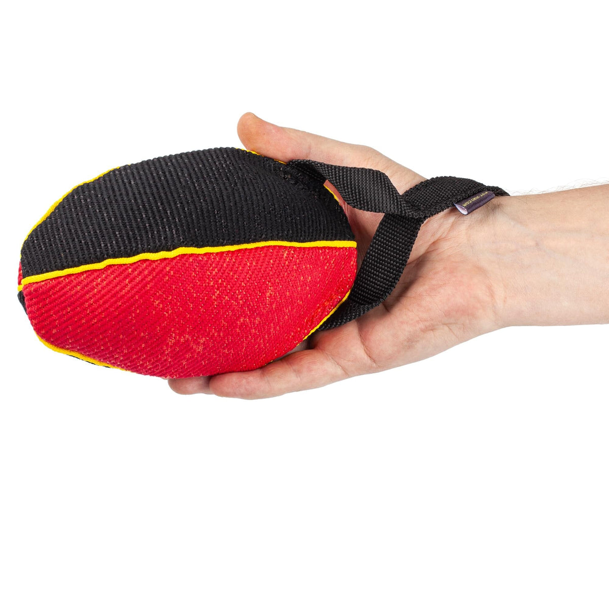 FDT Multi-Color French Linen Football Tug Dog Toy - with Squeaker OR with Handle