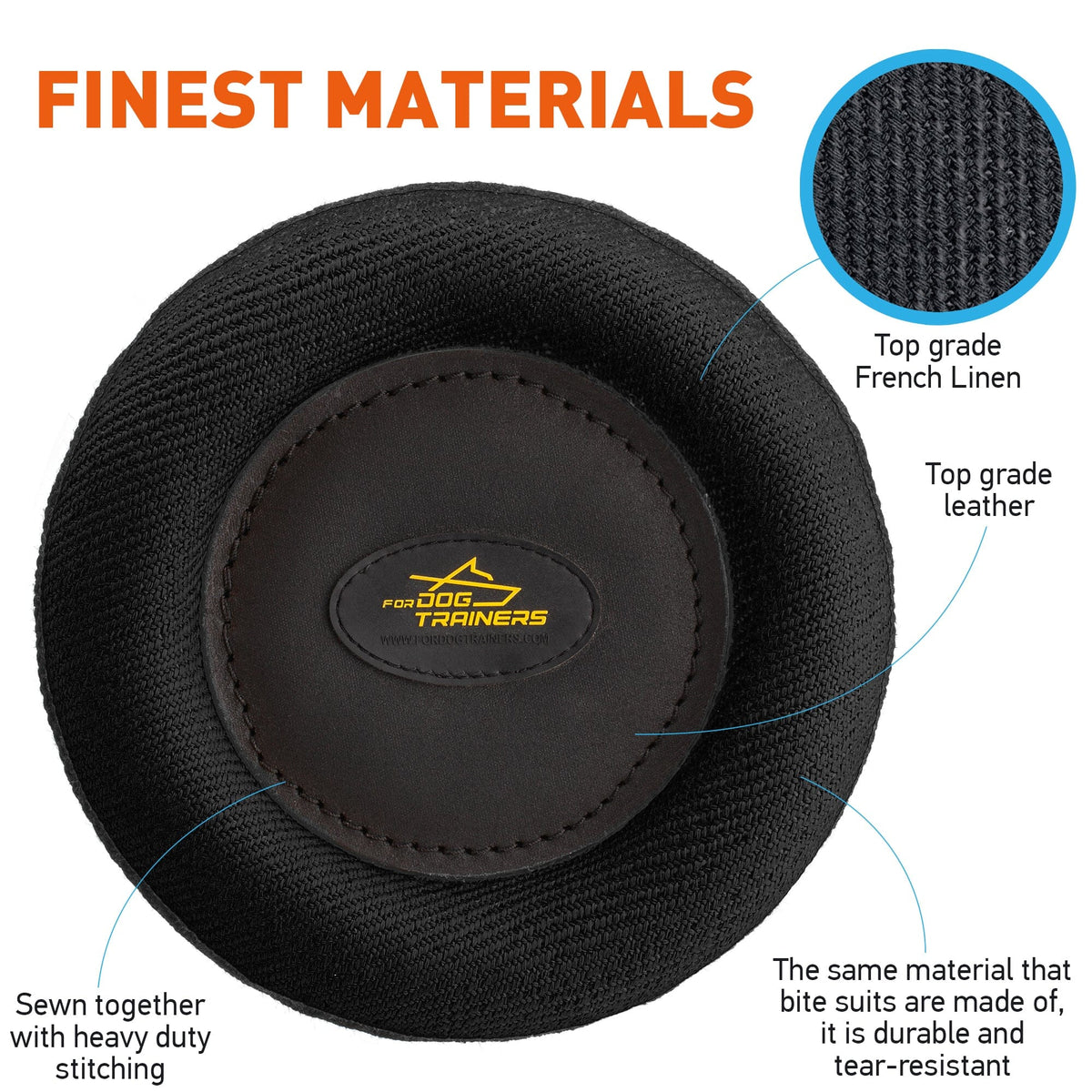 FDT 8-Inch French Linen Frisbee Flying Disc Dog Toy