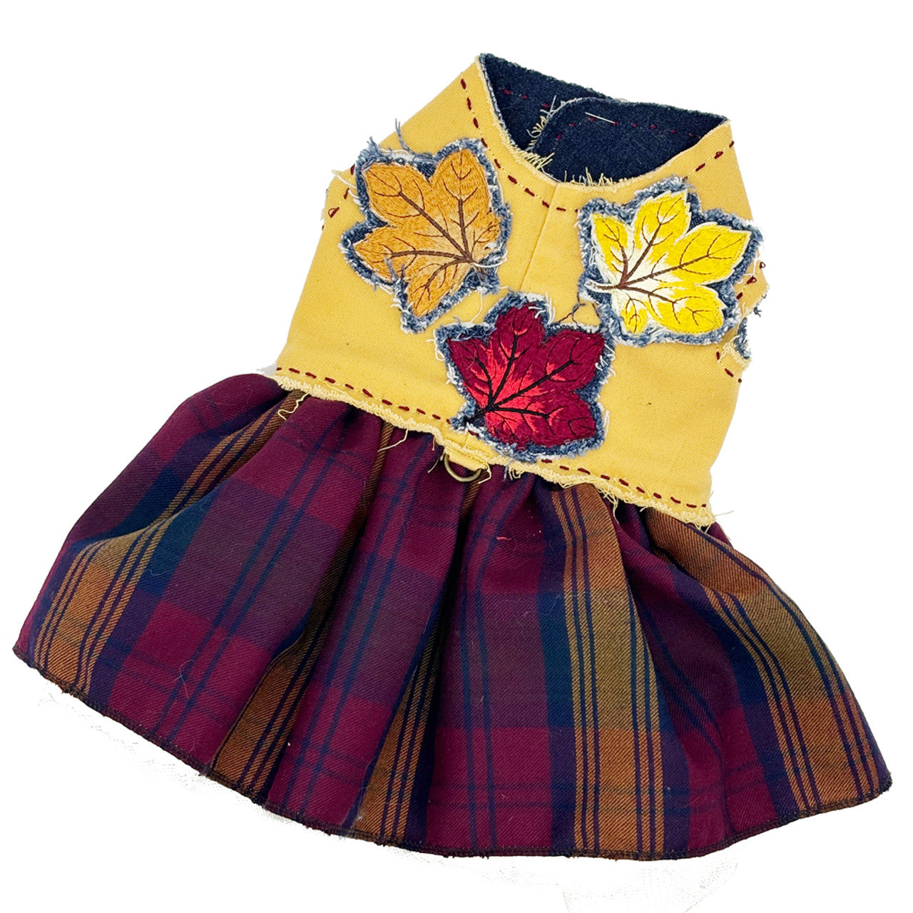 Fall Leaves Harness Dress - Designer Eco-Friendly Dog Clothing