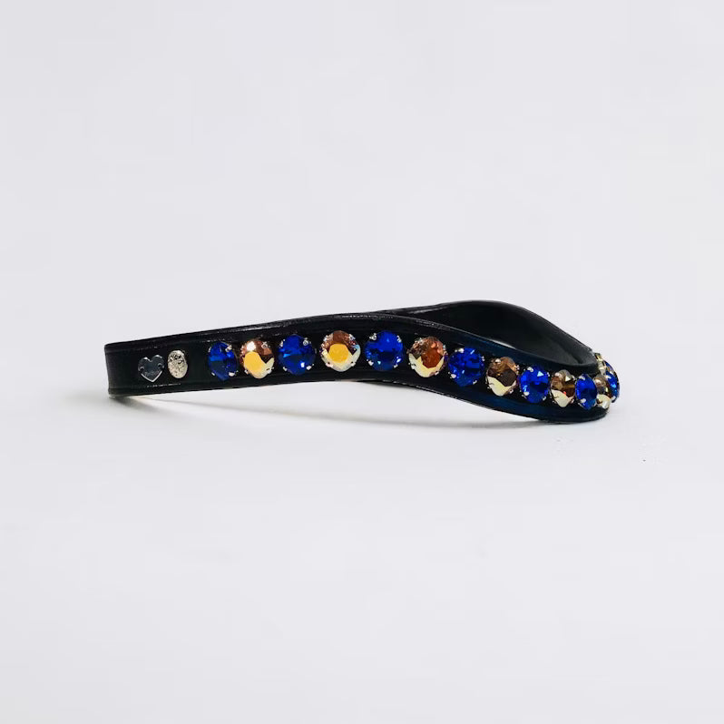 Fancy Delight Browband #2 - Majestic Blue & Metallic Sunshine