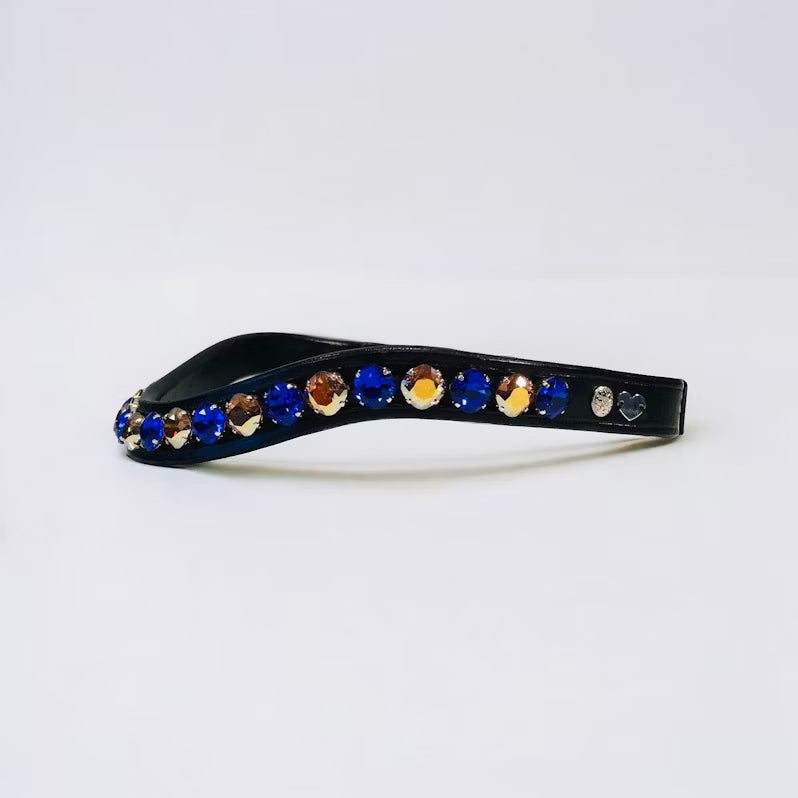Fancy Delight Browband #2 - Majestic Blue & Metallic Sunshine